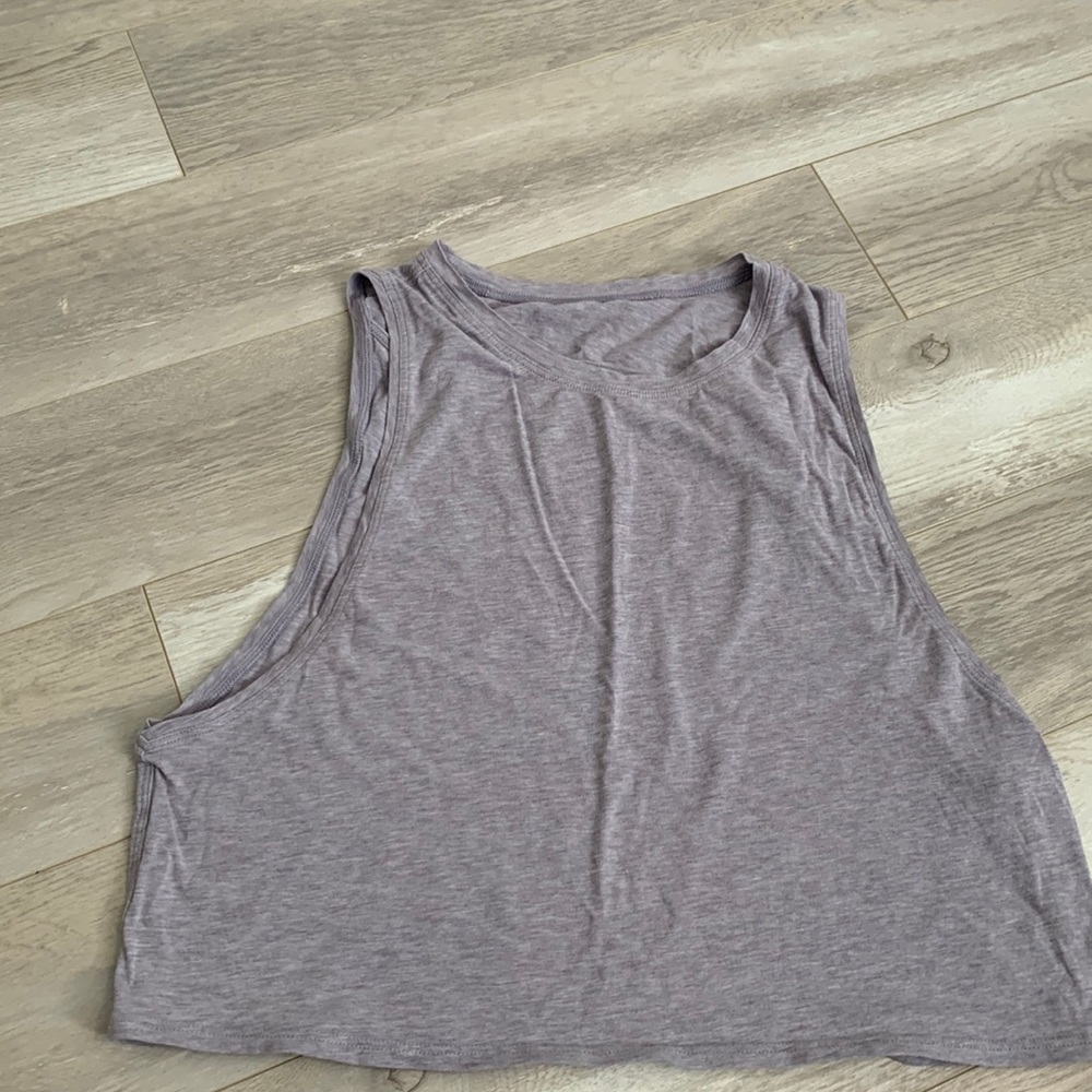 Lululemon light grey-purple crop top